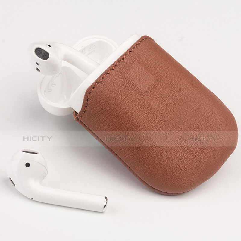 Leder Hülle Schutzhülle Skin mit Karabiner für AirPods Ladekoffer A04 Schwarz