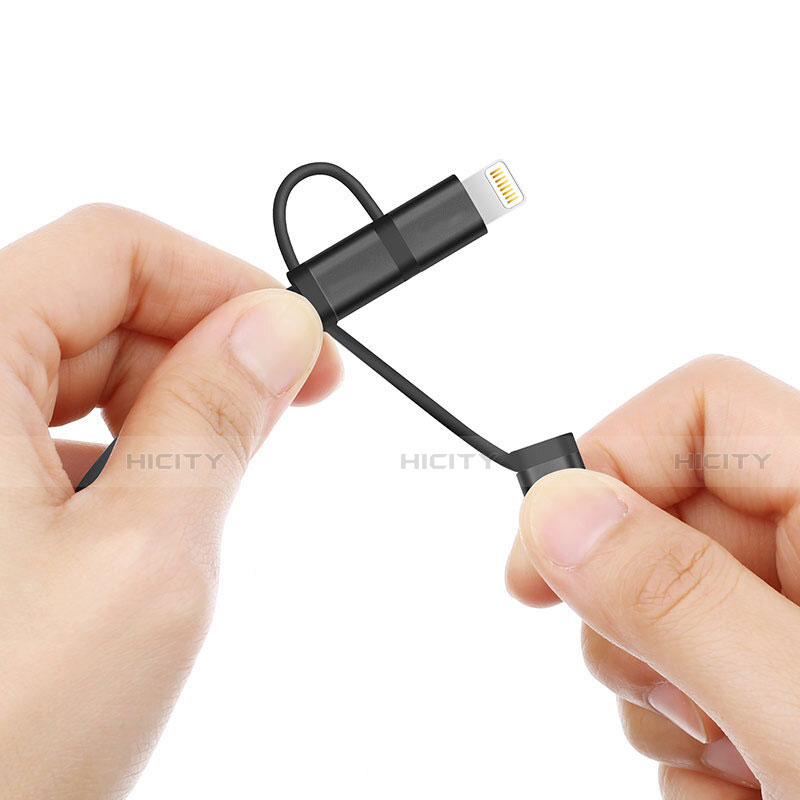 Lightning USB Ladekabel Kabel Android Micro USB C01 für Apple iPad 10.2 (2020) Schwarz