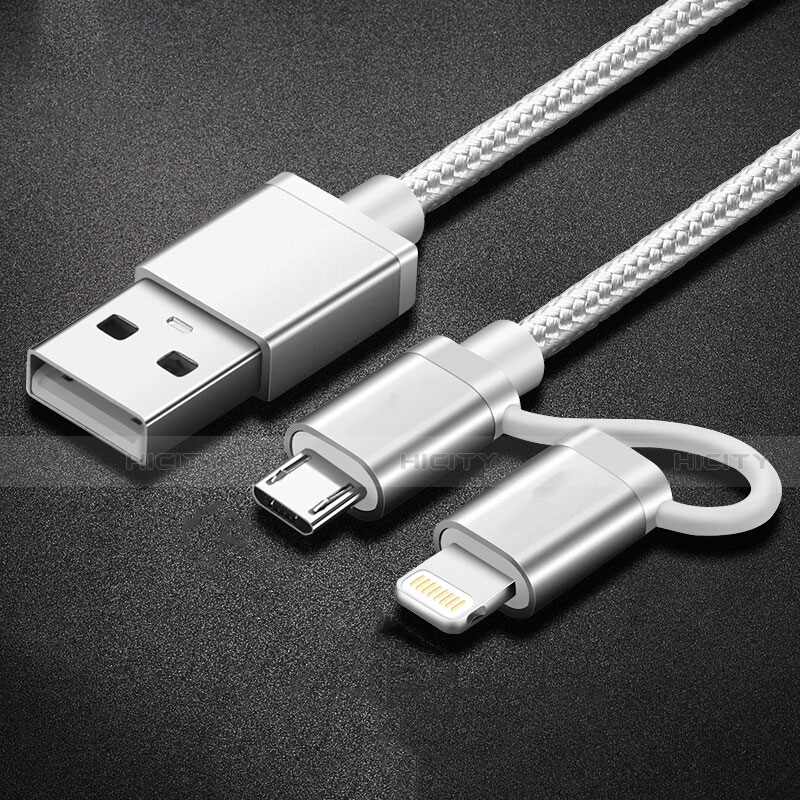 Lightning USB Ladekabel Kabel Android Micro USB C01 für Apple iPad Mini 4 Silber groß