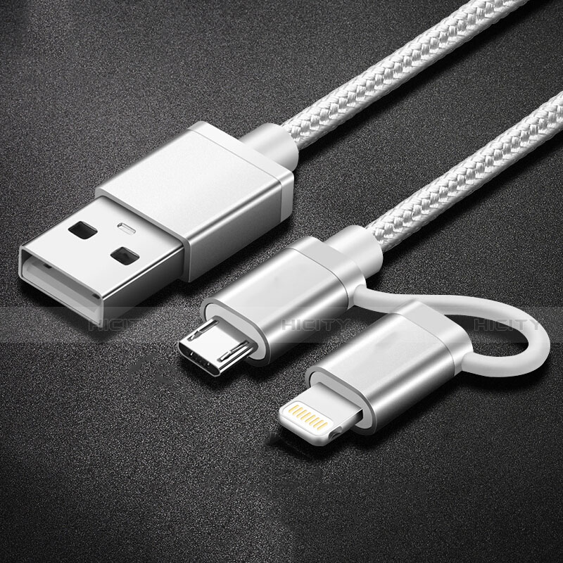 Lightning USB Ladekabel Kabel Android Micro USB C01 für Apple iPad Mini 5 (2019) Silber