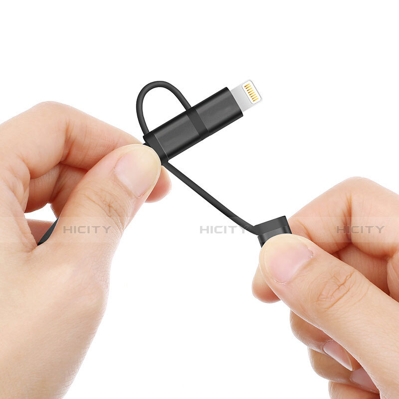 Lightning USB Ladekabel Kabel Android Micro USB C01 für Apple iPhone 13 Pro Max Schwarz