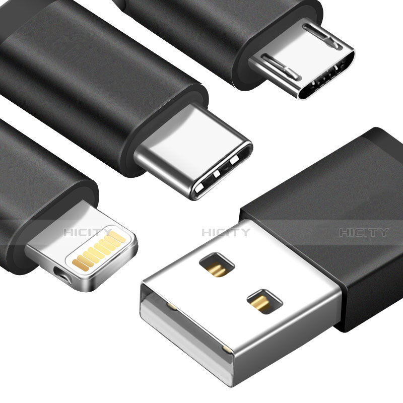Lightning USB Ladekabel Kabel Android Micro USB C01 für Apple iPhone 6 Schwarz groß