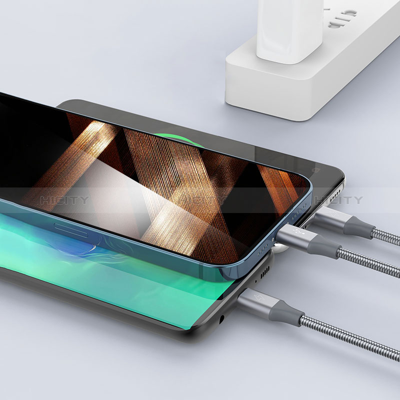 Lightning USB Ladekabel Kabel Android Micro USB Type-C 3.5A H01 für Apple iPad Pro 12.9 (2021) Dunkelgrau