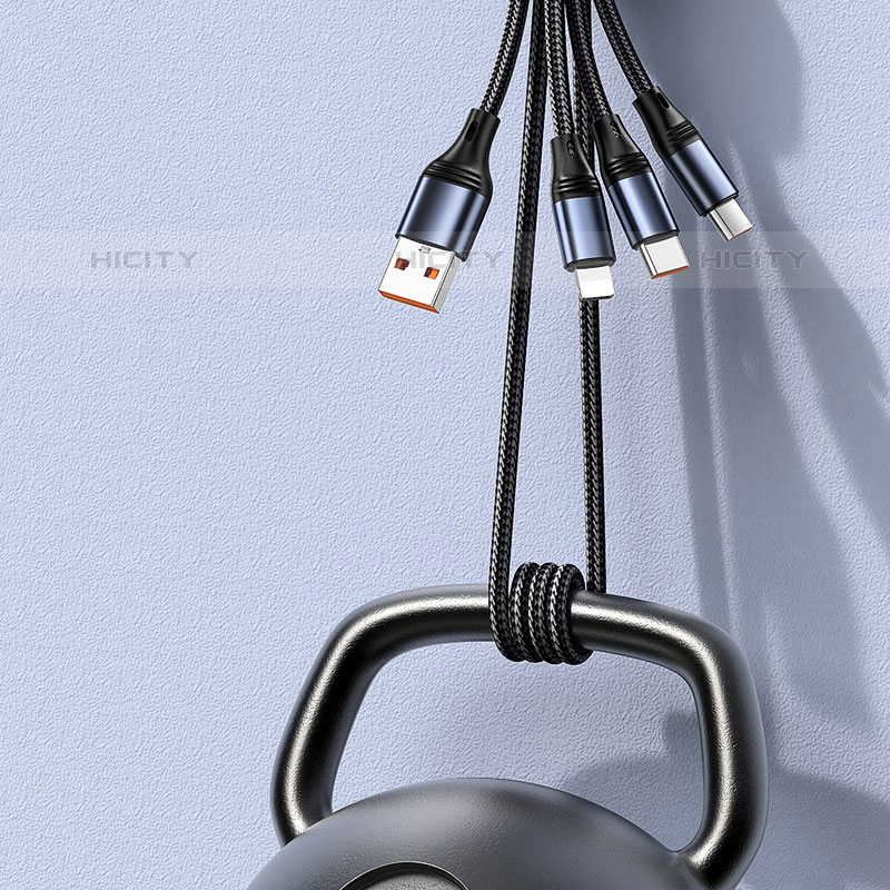 Lightning USB Ladekabel Kabel Android Micro USB Type-C 6A H01 für Apple iPad Pro 11 (2022) Schwarz