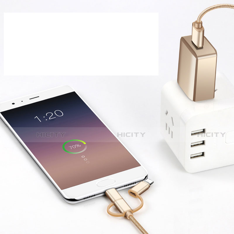 Lightning USB Ladekabel Kabel Android Micro USB Type-C ML05 Gold