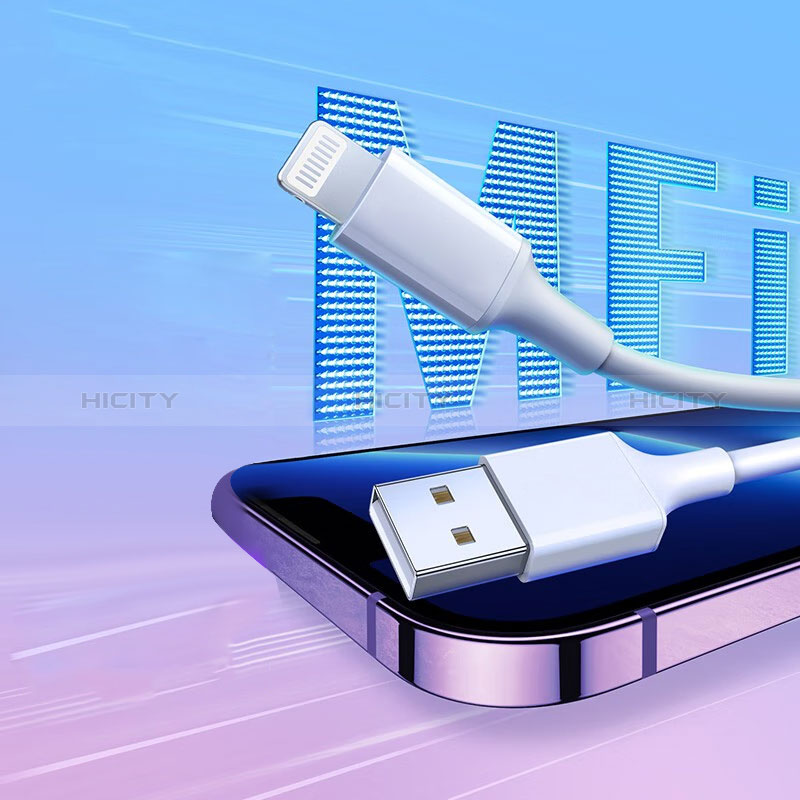 Lightning USB Ladekabel Kabel H01 für Apple iPhone 13 Weiß