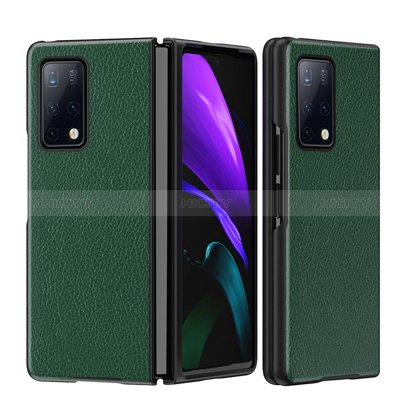 Luxus Leder Hülle Handyhülle und Kunststoff Schutzhülle Hartschalen Tasche B02H für Huawei Mate X2