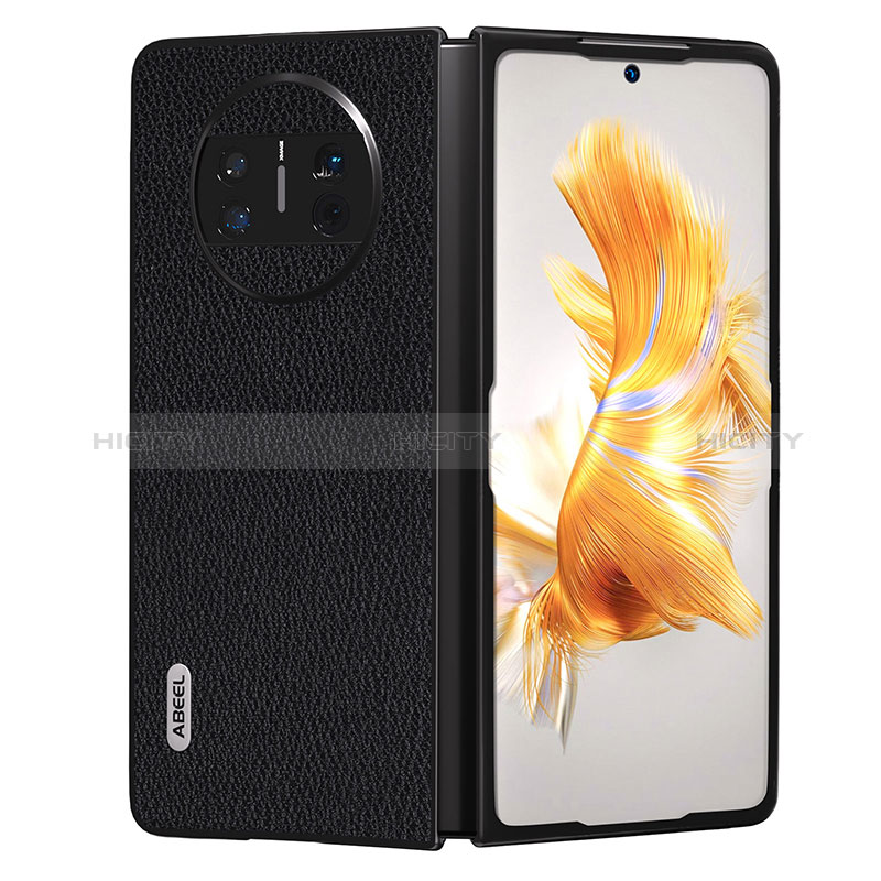 Luxus Leder Hülle Handyhülle und Kunststoff Schutzhülle Hartschalen Tasche B04H für Huawei Mate X3