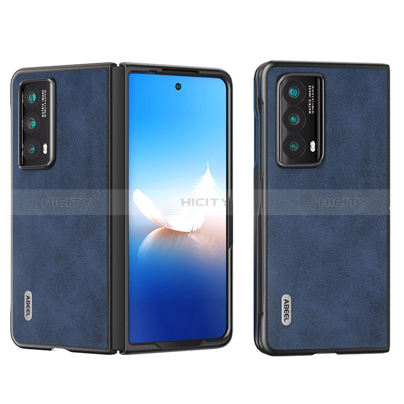 Luxus Leder Hülle Handyhülle und Kunststoff Schutzhülle Hartschalen Tasche B06H für Huawei Honor Magic Vs2 5G Blau