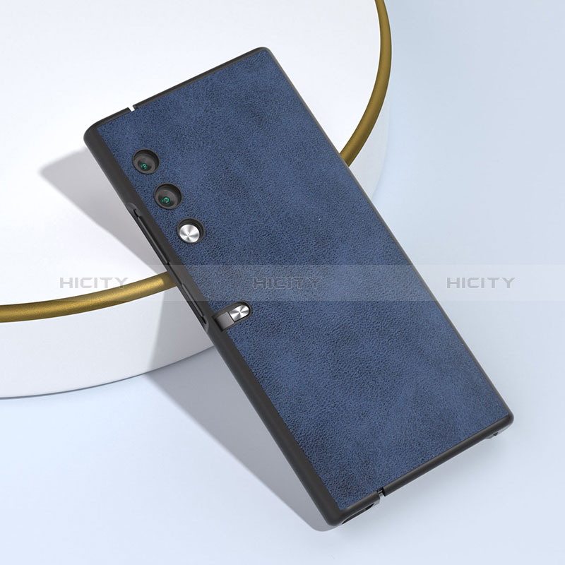 Luxus Leder Hülle Handyhülle und Kunststoff Schutzhülle Hartschalen Tasche B06H für Huawei Honor V Purse 5G Blau