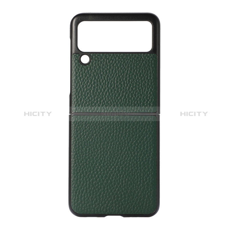 Luxus Leder Hülle Handyhülle und Kunststoff Schutzhülle Hartschalen Tasche B07 für Samsung Galaxy Z Flip3 5G