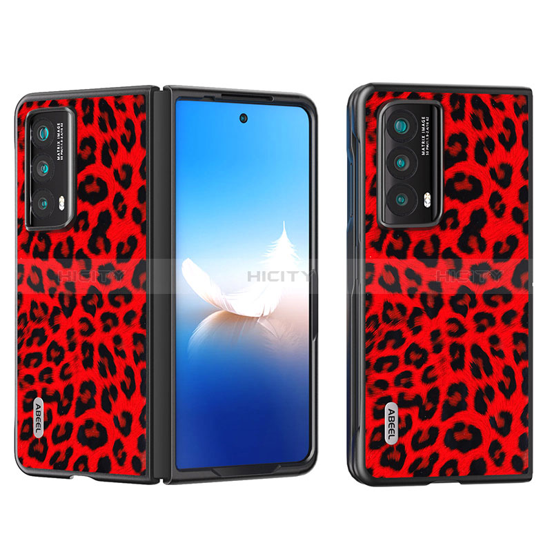 Luxus Leder Hülle Handyhülle und Kunststoff Schutzhülle Hartschalen Tasche B08H für Huawei Honor Magic Vs2 5G