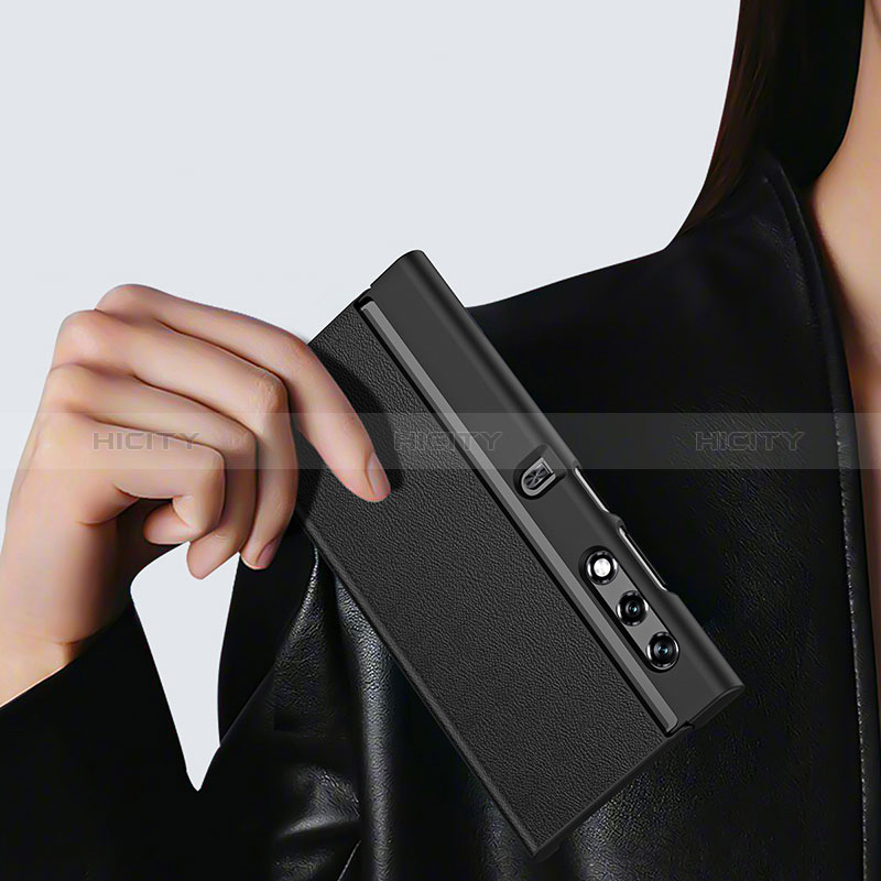 Luxus Leder Hülle Handyhülle und Kunststoff Schutzhülle Hartschalen Tasche B14H für Huawei Honor V Purse 5G