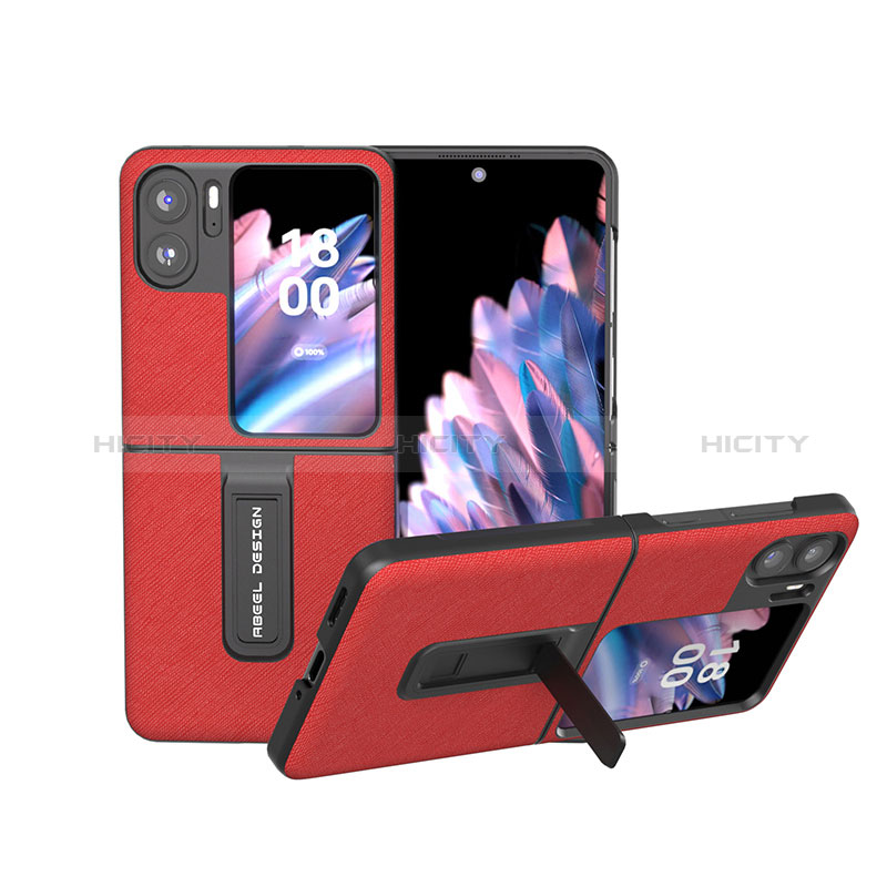 Luxus Leder Hülle Handyhülle und Kunststoff Schutzhülle Hartschalen Tasche BH20 für Oppo Find N2 Flip 5G