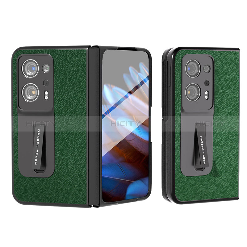 Luxus Leder Hülle Handyhülle und Kunststoff Schutzhülle Hartschalen Tasche BH3 für Oppo Find N2 5G