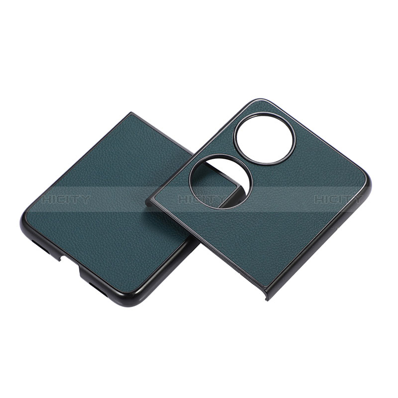 Luxus Leder Hülle Handyhülle und Kunststoff Schutzhülle Hartschalen Tasche BH8 für Huawei P60 Pocket groß