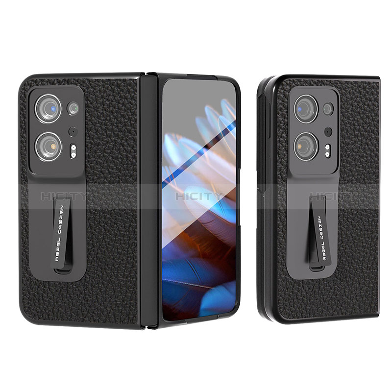 Luxus Leder Hülle Handyhülle und Kunststoff Schutzhülle Hartschalen Tasche BH8 für Oppo Find N2 5G groß