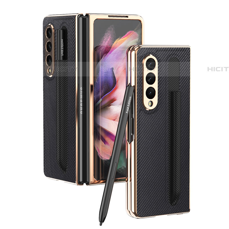 Luxus Leder Hülle Handyhülle und Kunststoff Schutzhülle Hartschalen Tasche C04 für Samsung Galaxy Z Fold4 5G groß