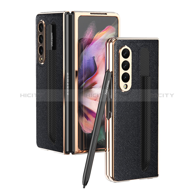 Luxus Leder Hülle Handyhülle und Kunststoff Schutzhülle Hartschalen Tasche C05 für Samsung Galaxy Z Fold3 5G groß