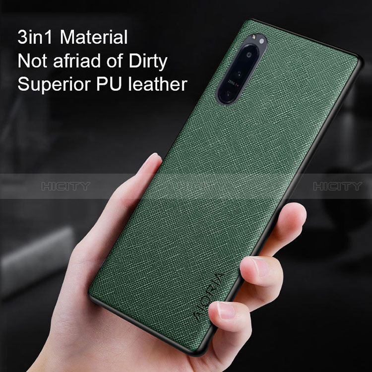 Luxus Leder Hülle Handyhülle und Kunststoff Schutzhülle Hartschalen Tasche für Sony Xperia 1 III