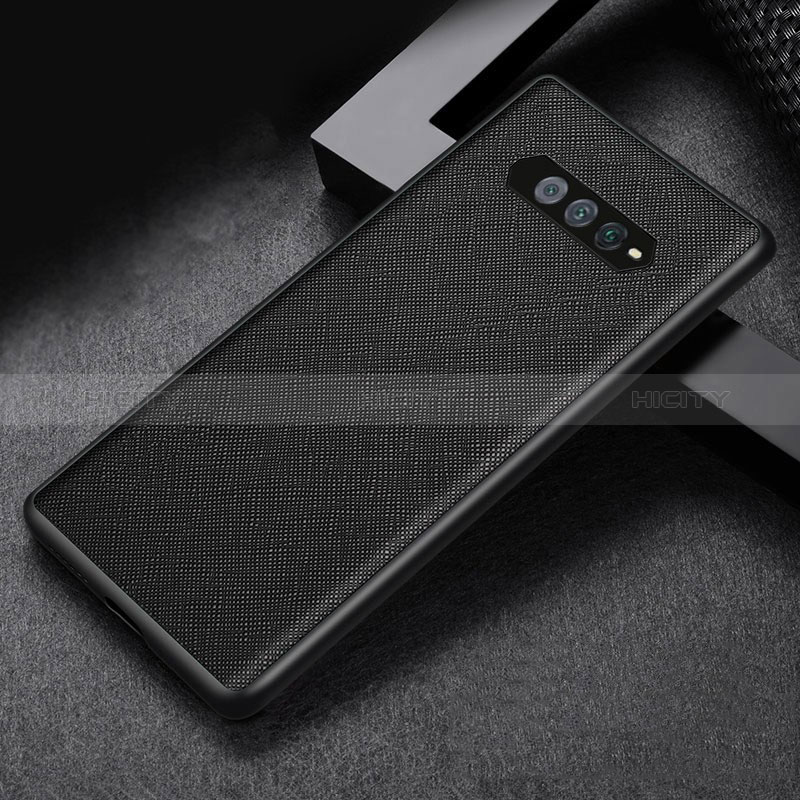 Luxus Leder Hülle Handyhülle und Kunststoff Schutzhülle Hartschalen Tasche für Xiaomi Black Shark 4S 5G Schwarz