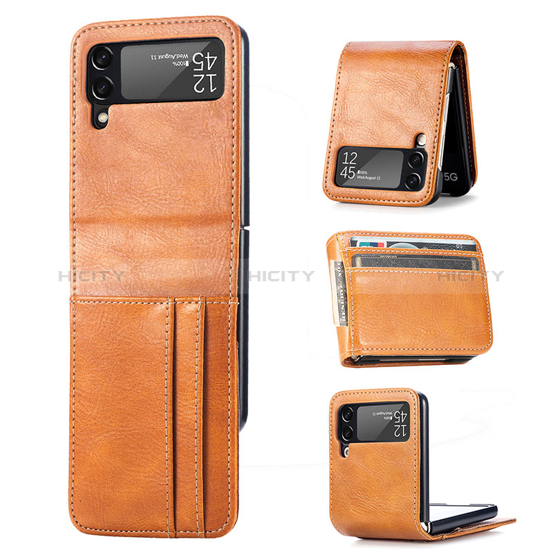 Luxus Leder Hülle Handyhülle und Kunststoff Schutzhülle Hartschalen Tasche H03 für Samsung Galaxy Z Flip3 5G