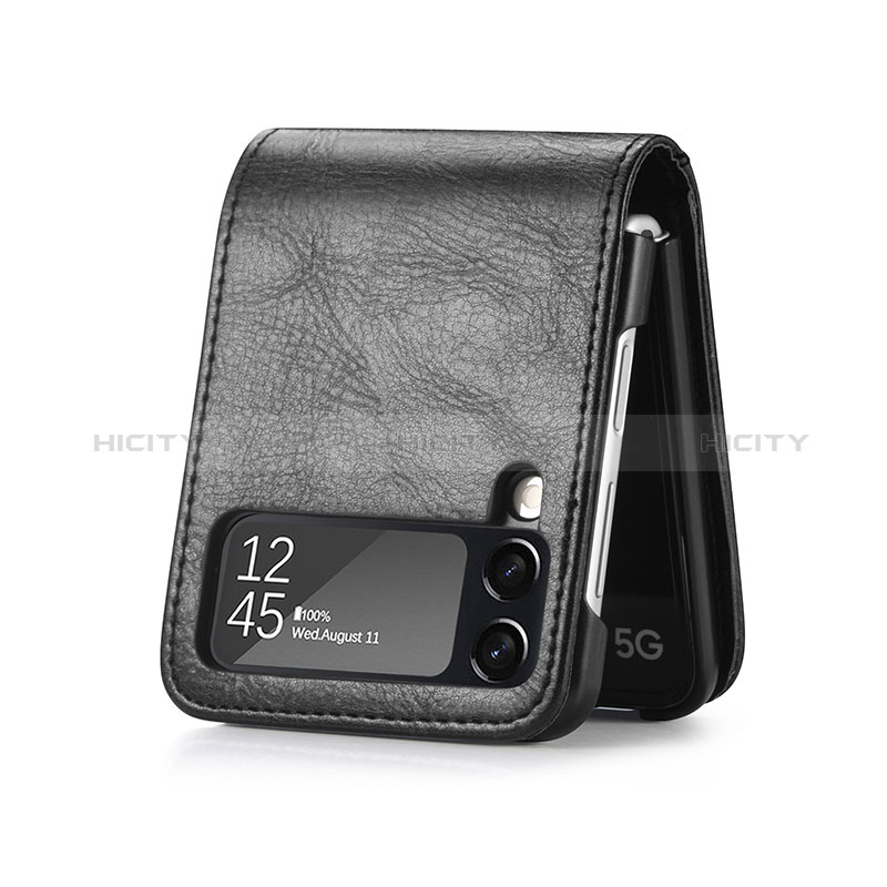 Luxus Leder Hülle Handyhülle und Kunststoff Schutzhülle Hartschalen Tasche H03 für Samsung Galaxy Z Flip3 5G