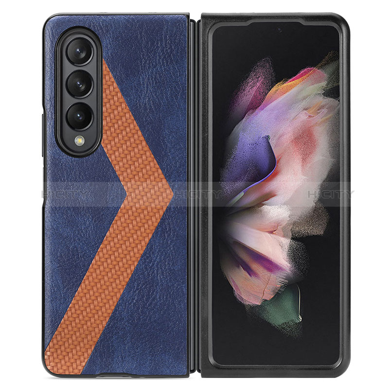 Luxus Leder Hülle Handyhülle und Kunststoff Schutzhülle Hartschalen Tasche H07 für Samsung Galaxy Z Fold3 5G groß