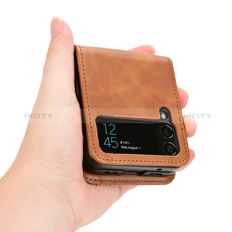 Luxus Leder Hülle Handyhülle und Kunststoff Schutzhülle Hartschalen Tasche JD1 für Samsung Galaxy Z Flip3 5G groß