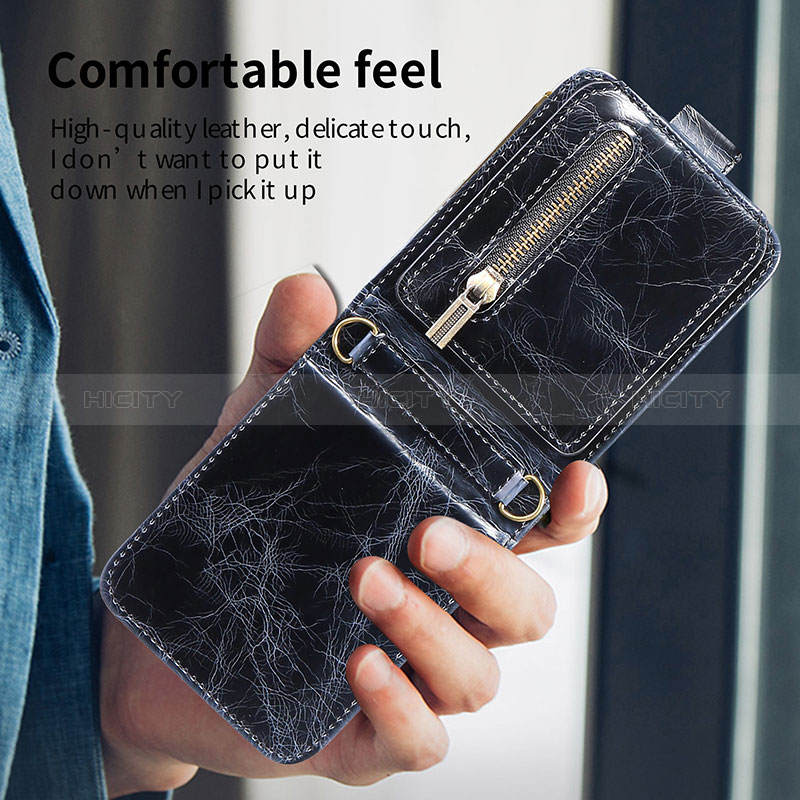 Luxus Leder Hülle Handyhülle und Kunststoff Schutzhülle Hartschalen Tasche JD2 für Samsung Galaxy Z Flip3 5G