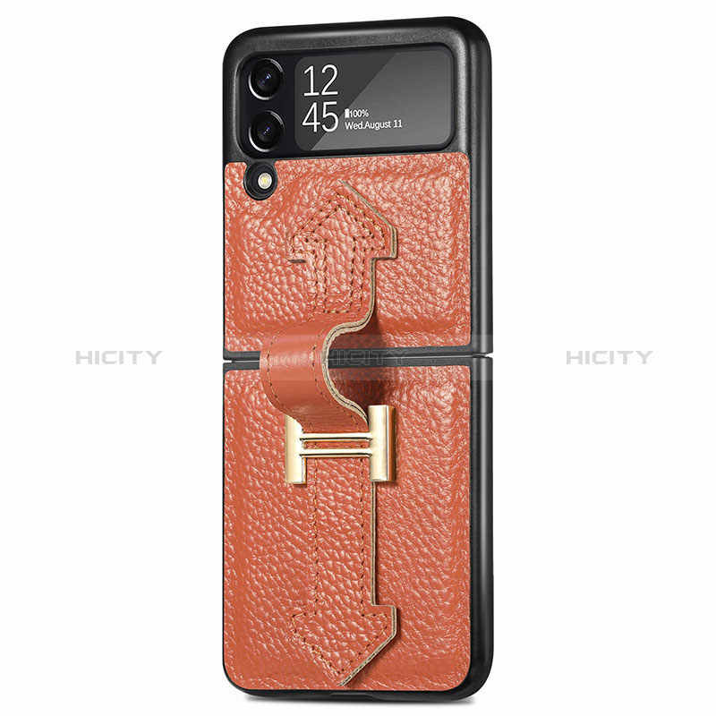 Luxus Leder Hülle Handyhülle und Kunststoff Schutzhülle Hartschalen Tasche L05 für Samsung Galaxy Z Flip3 5G groß