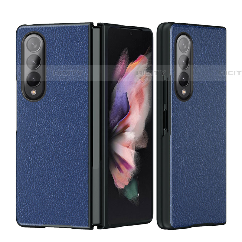 Luxus Leder Hülle Handyhülle und Kunststoff Schutzhülle Hartschalen Tasche L08 für Samsung Galaxy Z Fold4 5G