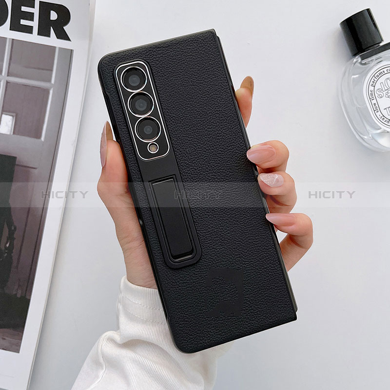 Luxus Leder Hülle Handyhülle und Kunststoff Schutzhülle Hartschalen Tasche L09 für Samsung Galaxy Z Fold3 5G groß