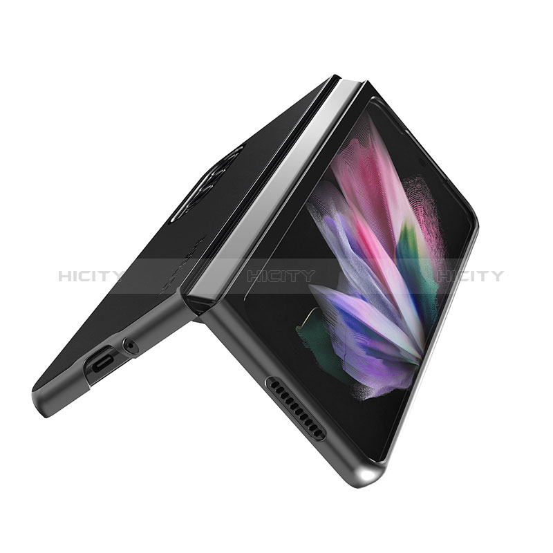 Luxus Leder Hülle Handyhülle und Kunststoff Schutzhülle Hartschalen Tasche LC1 für Samsung Galaxy Z Fold3 5G