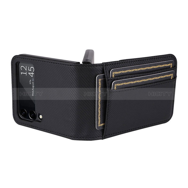 Luxus Leder Hülle Handyhülle und Kunststoff Schutzhülle Hartschalen Tasche R03 für Samsung Galaxy Z Flip3 5G