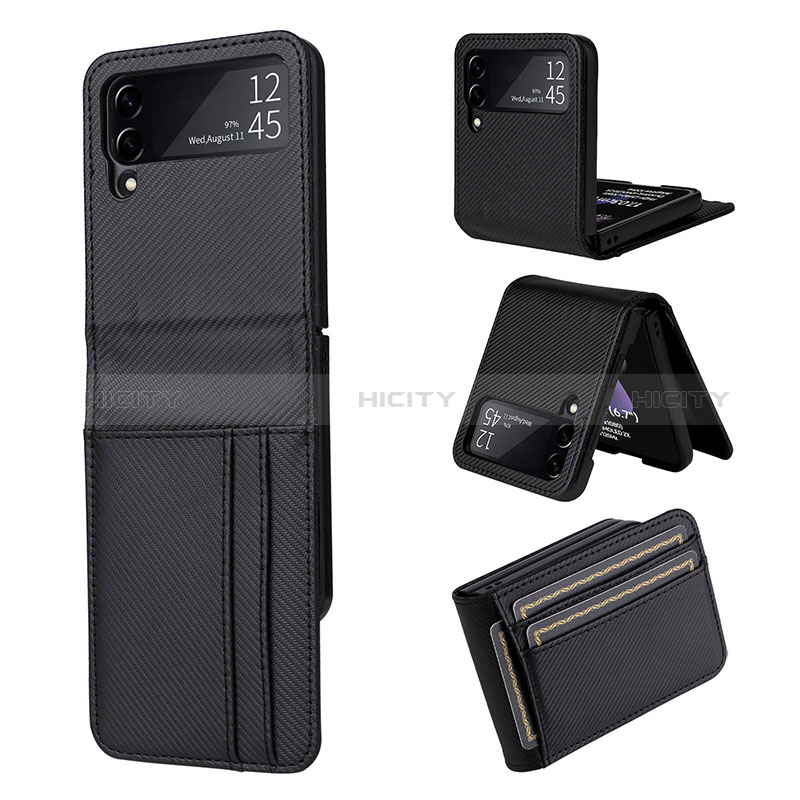 Luxus Leder Hülle Handyhülle und Kunststoff Schutzhülle Hartschalen Tasche R03 für Samsung Galaxy Z Flip3 5G