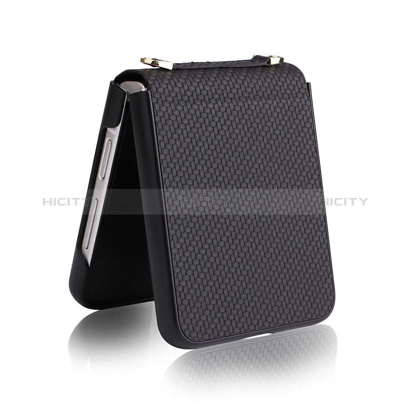 Luxus Leder Hülle Handyhülle und Kunststoff Schutzhülle Hartschalen Tasche R08 für Samsung Galaxy Z Flip3 5G