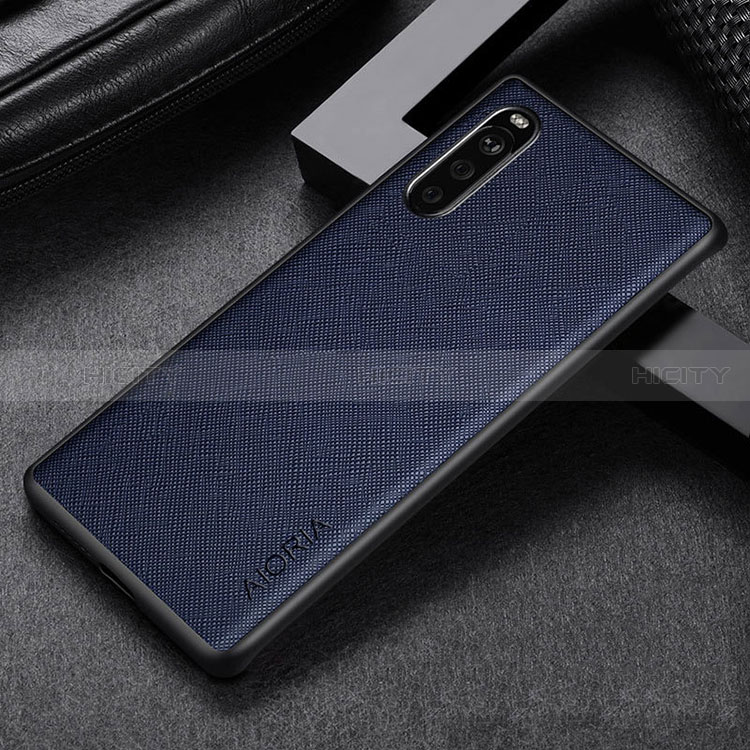 Luxus Leder Hülle Handyhülle und Kunststoff Schutzhülle Hartschalen Tasche S01 für Sony Xperia 10 IV SOG07 groß