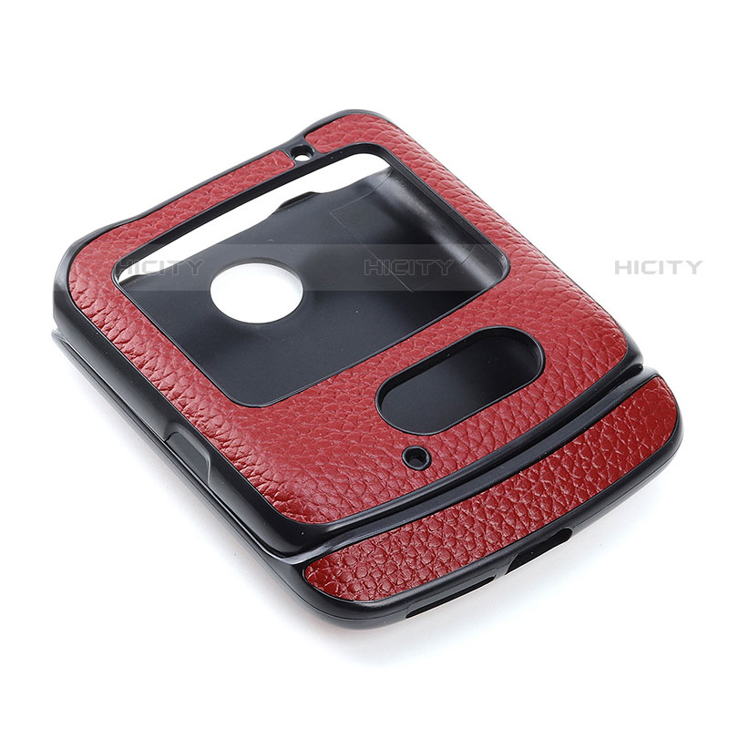 Luxus Leder Hülle Handyhülle und Kunststoff Schutzhülle Hartschalen Tasche S03 für Motorola Moto RAZR (2022) 5G Rot