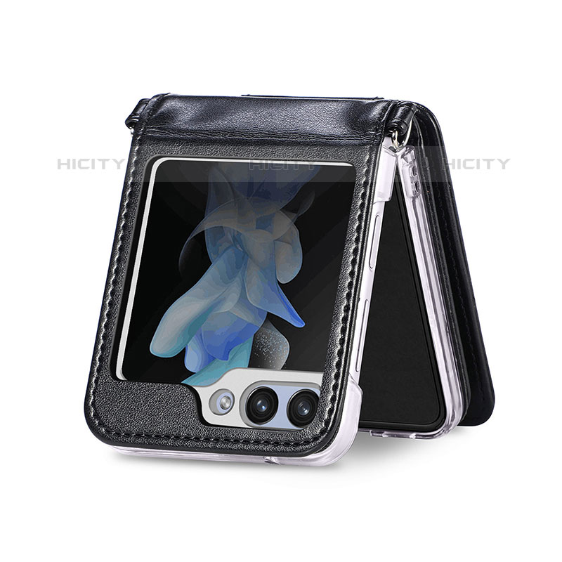 Luxus Leder Hülle Handyhülle und Kunststoff Schutzhülle Hartschalen Tasche S06D für Samsung Galaxy Z Flip5 5G