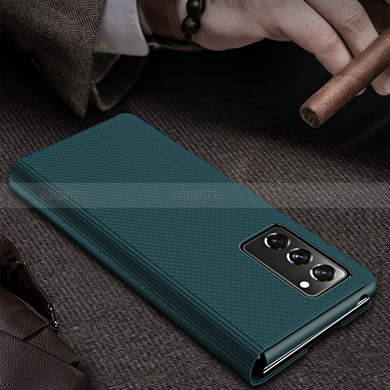 Luxus Leder Hülle Handyhülle und Kunststoff Schutzhülle Hartschalen Tasche S07 für Samsung Galaxy Z Fold2 5G