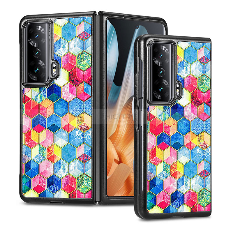 Luxus Leder Hülle Handyhülle und Kunststoff Schutzhülle Hartschalen Tasche S08D für Huawei Honor Magic Vs Ultimate 5G groß