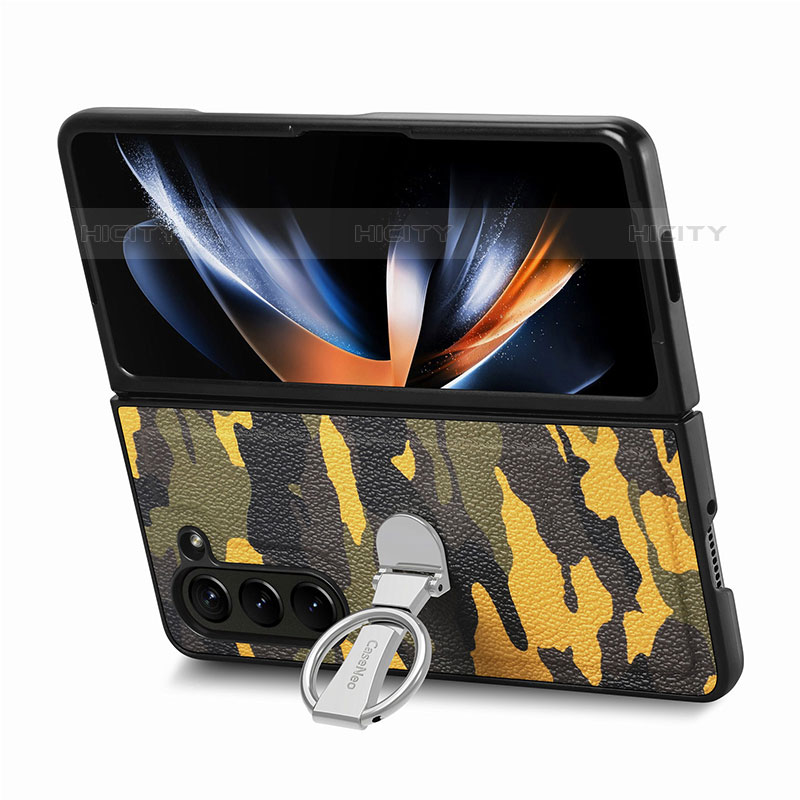 Luxus Leder Hülle Handyhülle und Kunststoff Schutzhülle Hartschalen Tasche S09D für Samsung Galaxy Z Fold5 5G