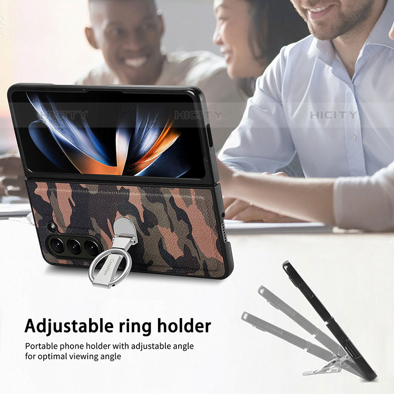 Luxus Leder Hülle Handyhülle und Kunststoff Schutzhülle Hartschalen Tasche S10D für Samsung Galaxy Z Fold5 5G