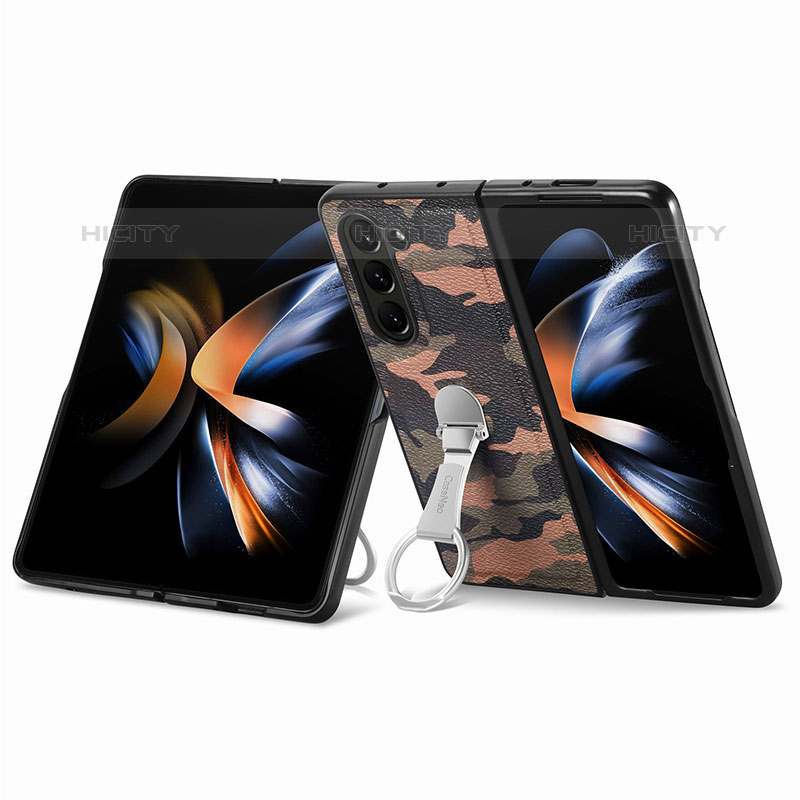 Luxus Leder Hülle Handyhülle und Kunststoff Schutzhülle Hartschalen Tasche S10D für Samsung Galaxy Z Fold5 5G