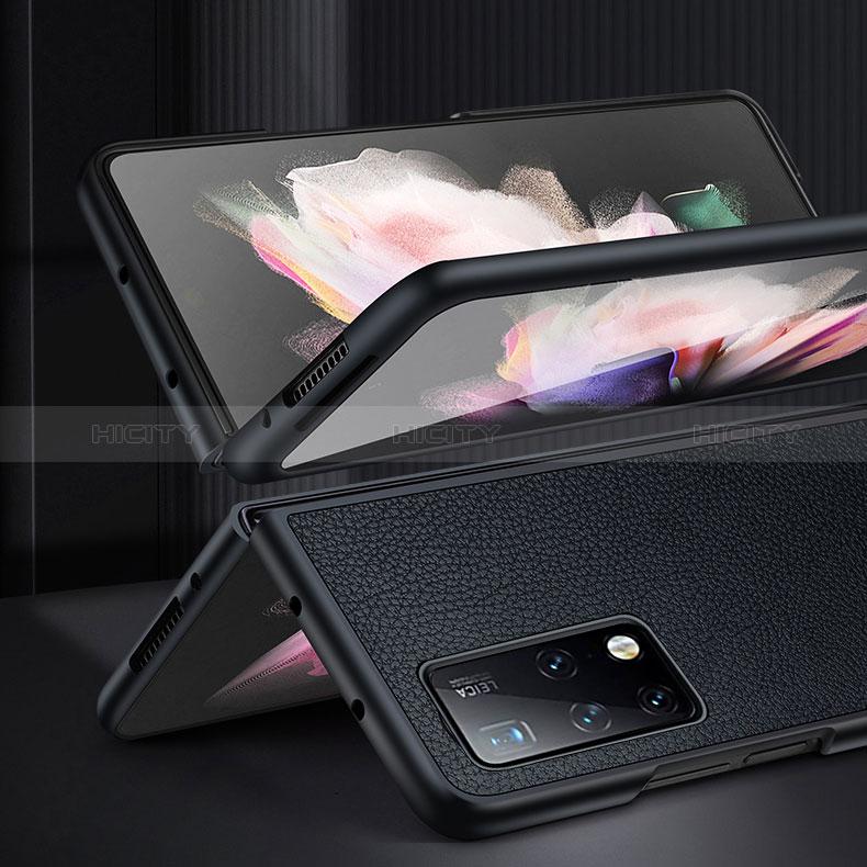 Luxus Leder Hülle Handyhülle und Kunststoff Schutzhülle Hartschalen Tasche SD1 für Huawei Mate X2 groß