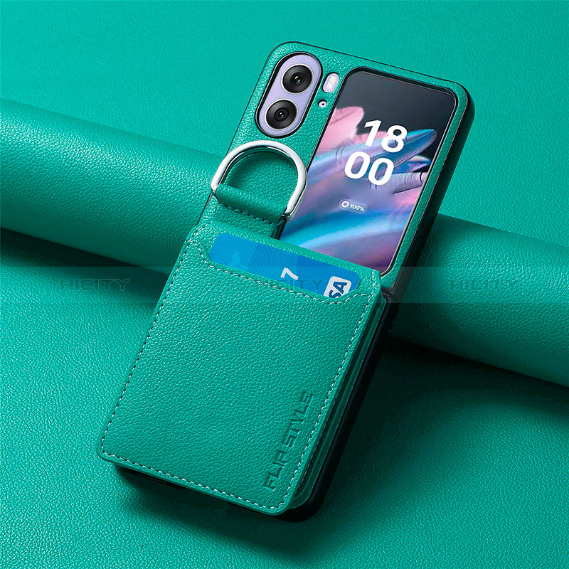 Luxus Leder Hülle Handyhülle und Kunststoff Schutzhülle Hartschalen Tasche SD13 für Oppo Find N2 Flip 5G Grün