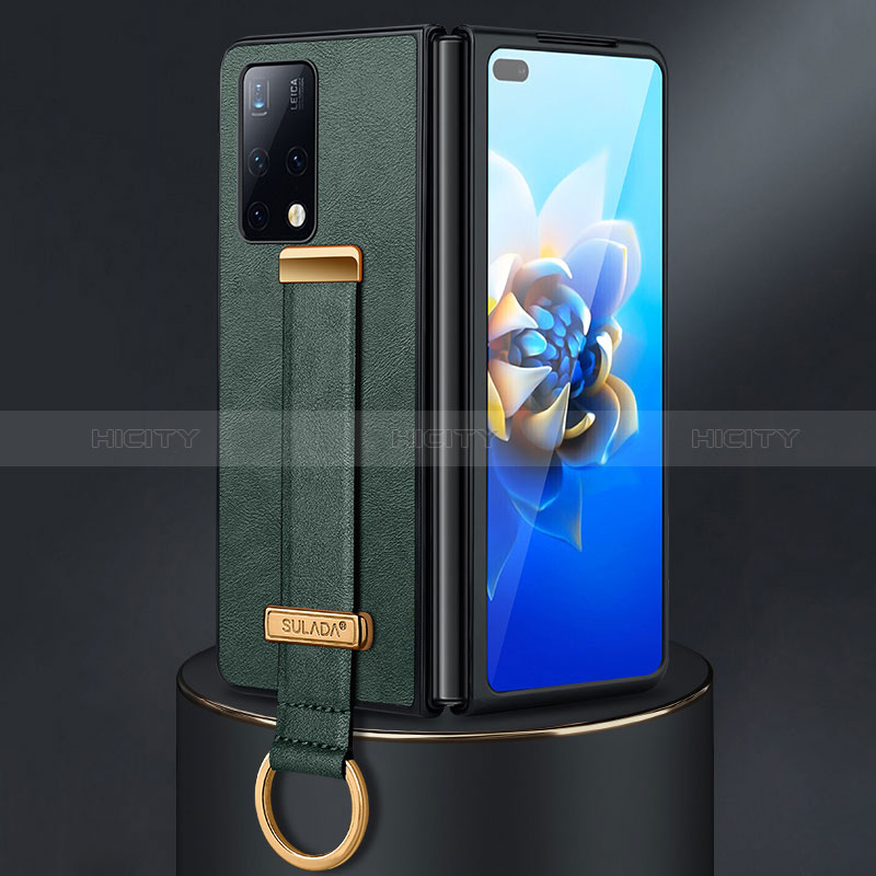 Luxus Leder Hülle Handyhülle und Kunststoff Schutzhülle Hartschalen Tasche SD3 für Huawei Mate X2