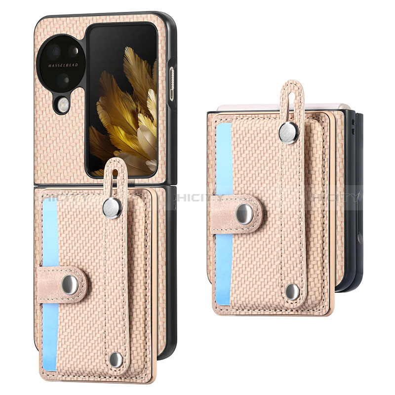 Luxus Leder Hülle Handyhülle und Kunststoff Schutzhülle Hartschalen Tasche SD3 für Oppo Find N3 Flip 5G