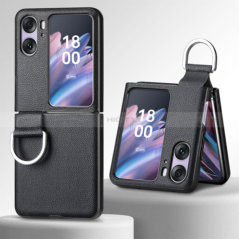 Luxus Leder Hülle Handyhülle und Kunststoff Schutzhülle Hartschalen Tasche SD8 für Oppo Find N2 Flip 5G